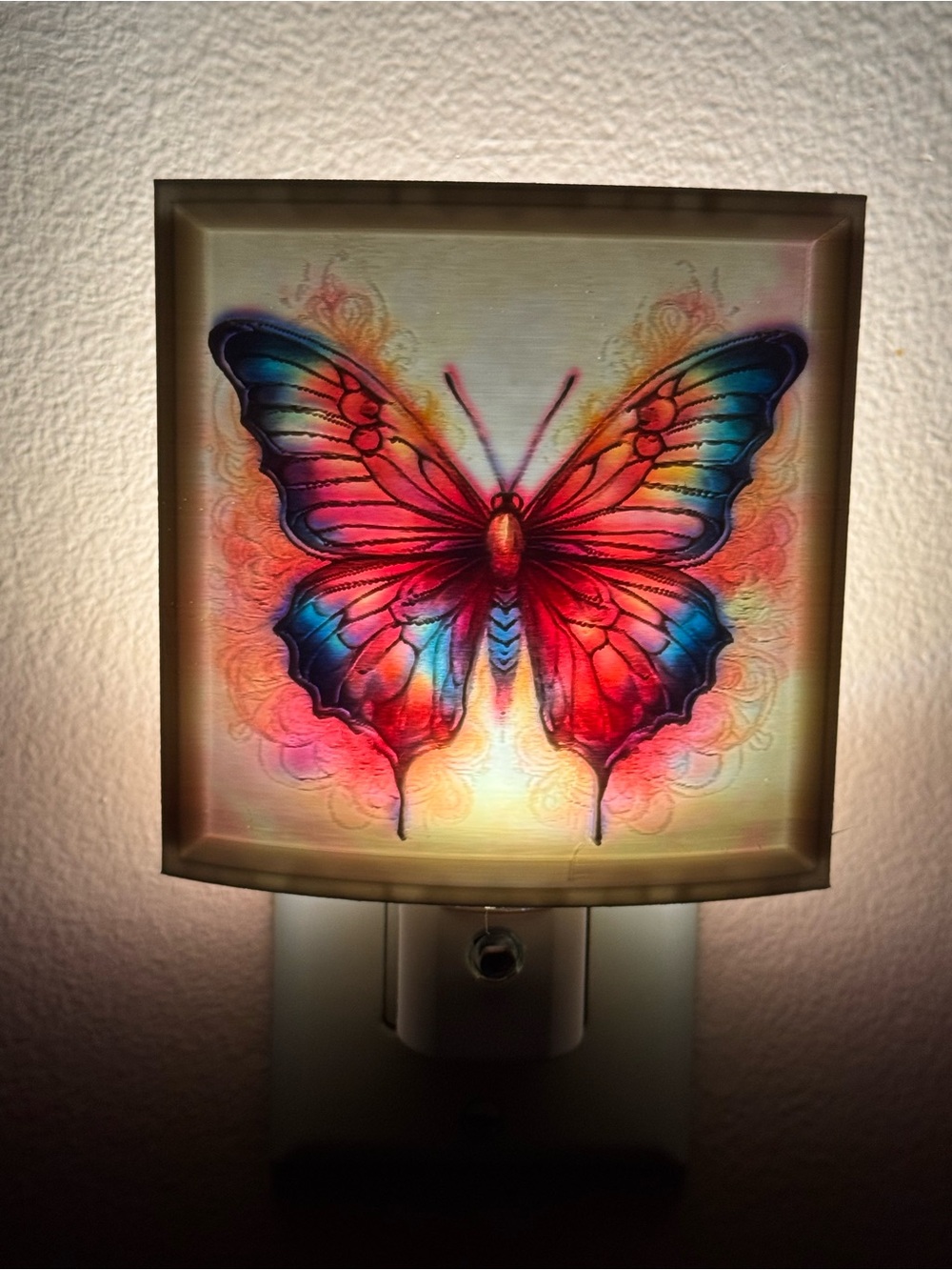Butterfly Night Light Shade - Multicolor Home Art